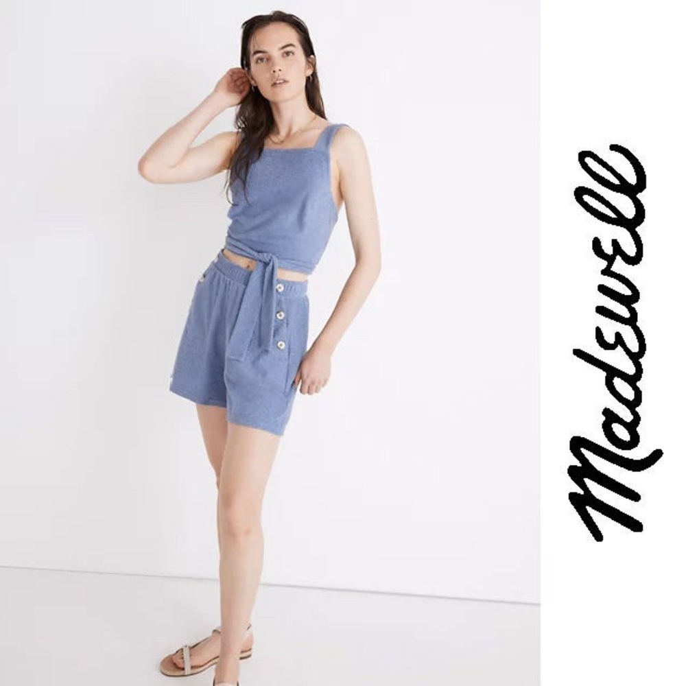 Madewell Loop-Terry Tie-Back Crop Tank